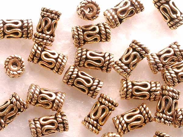 Gold Plated Sterling Filigree Cylinders