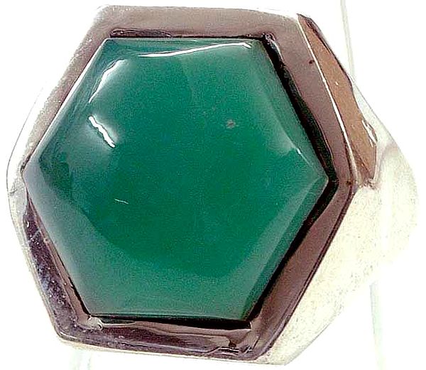 Green Onyx Hexagonal Ring