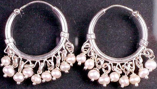 Hoop Ear Rings of Pearl