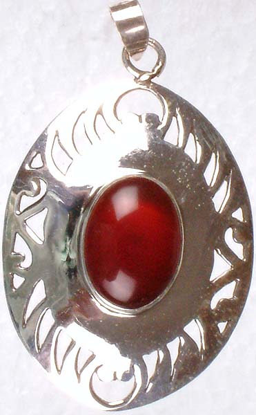 Jaali Pendant of Carnelian