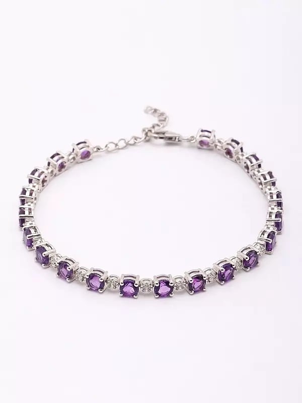 Faceted Amethyst Tennis Bracelet