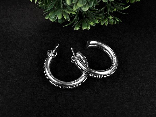 Semi Hoop Earring | Sterling Silver Jewelry