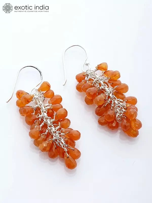 Faceted Carnelian Bunch Earrings