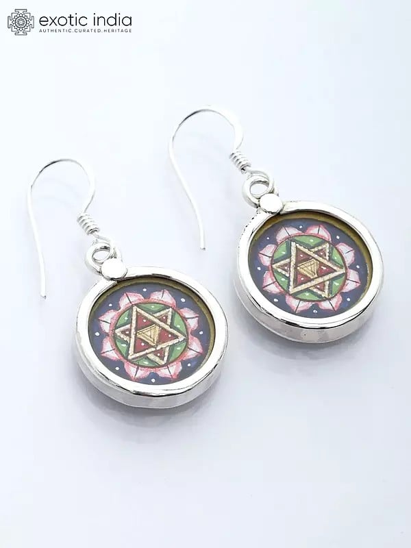 Sterling Silver Yantra Earrings