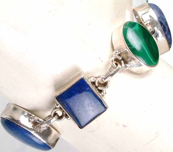 Lapis Lazuli Bracelet with Malachite