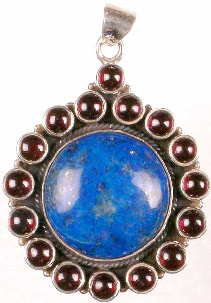 Lapis Lazuli Circle with Garnet