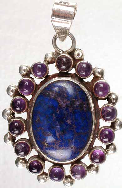 Lapis Lazuli Oval with Amethyst