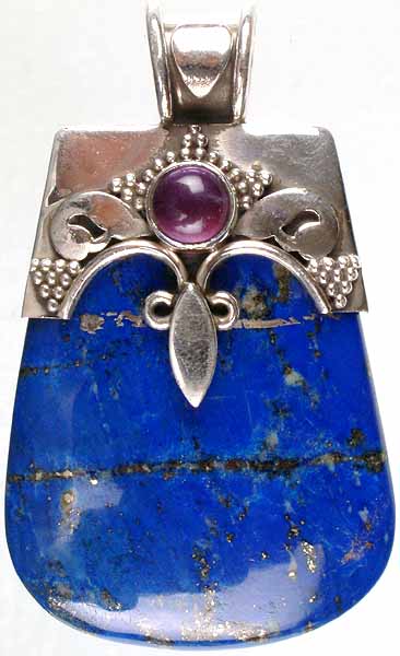 Lapis Lazuli Pendant with Amethyst