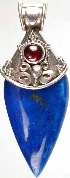 Lapis Lazuli Pendant with Garnet