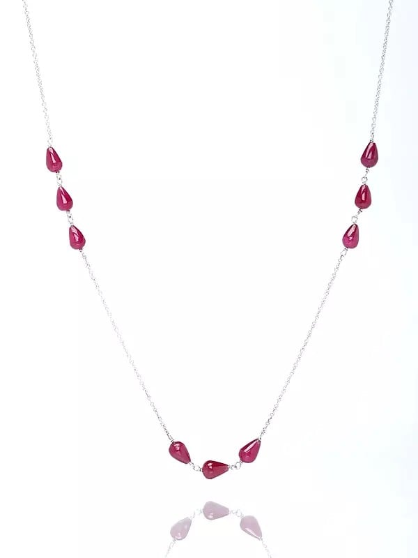 Ruby Drops Long Necklace