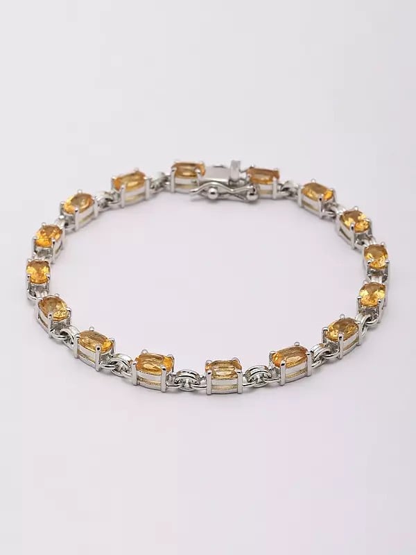 Faceted Citrine Bracelet | Sterling Silver Jewelry