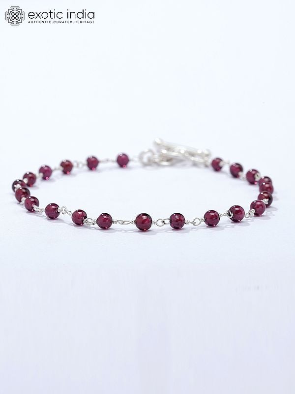 Rhodolite Garnet Beaded Bracelet