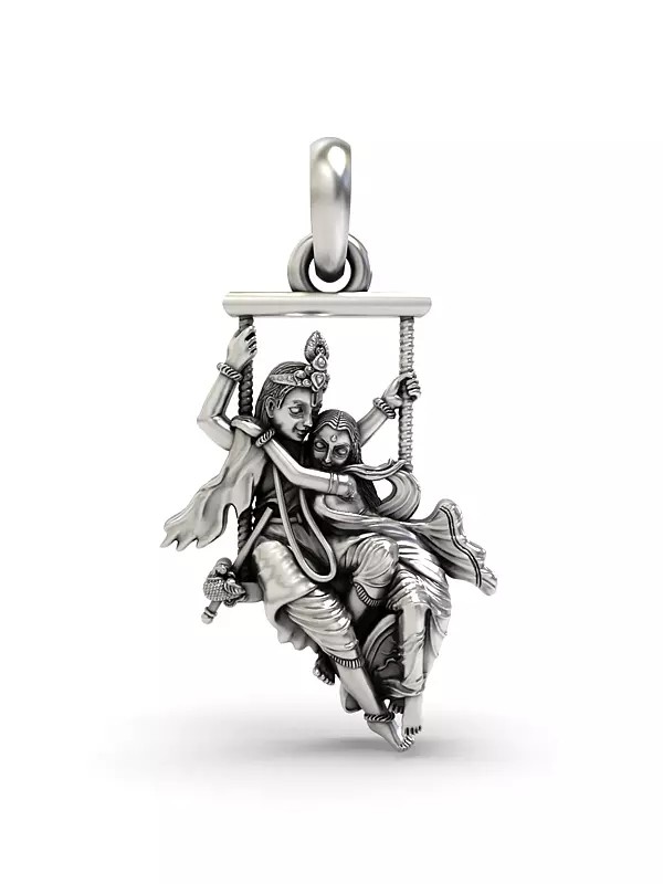Radha Krishna on Swing Pendant