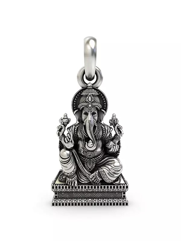 Seated Chaturbhuja Lord Ganesha Pendant