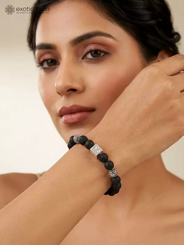 Genuine Certified Lava Stone Elasticated Bracelet