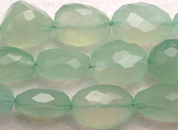 Light Green Chalcedony Faceted Tumbles