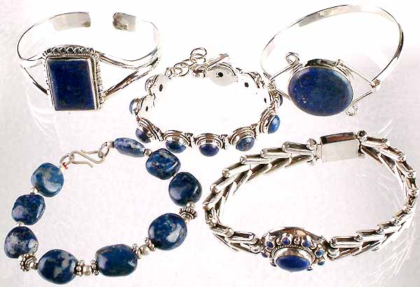 Lot of 5 Lapis Lazuli Bracelets