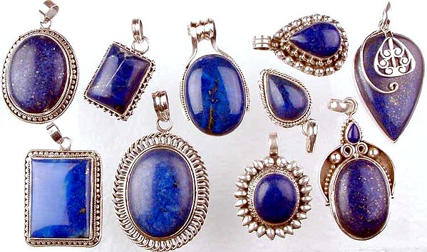 Lot of 10 Lapis Lazuli Pendants