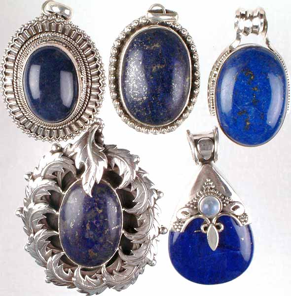 Lot of 5 Lapis Lazuli Pendants
