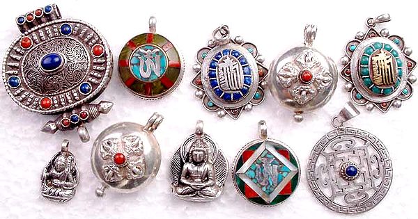 Lot of 10 Tibetan Pendants