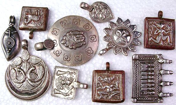 Lot of Ten Amuletic Pendants