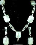 Mother of Pearl Necklace with Ear Rings