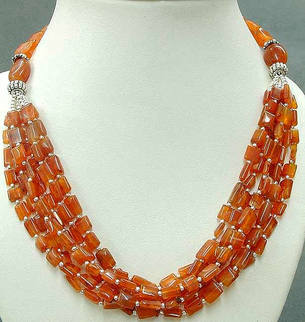 Necklace Made of Carnelian Chewing Gums