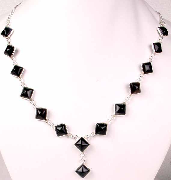 Necklace of Black Onyx Squares