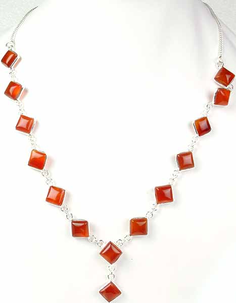 Necklace of Carnelian Squares