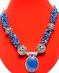 Necklace of Lapis Lazuli with Moonstone