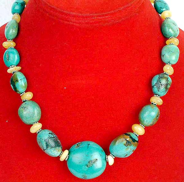 Necklace of Turquoise and Amber