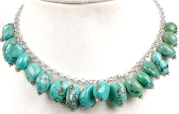 Necklace of Turquoise Nuggets