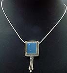Necklace with a Square of Chalcedony