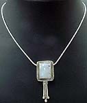 Necklace with a Square of Moonstone