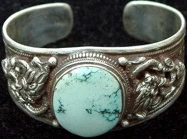 Nepalese Dragon Bracelet with Turquoise