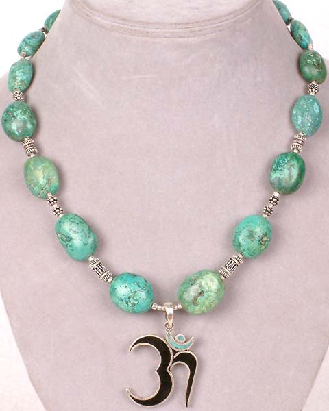 Om Necklace of Turquoise