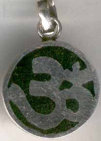 Om Pendant with Inlay of Black Onyx