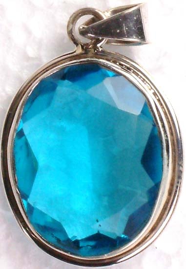 Oval Pendant of Cut Glass