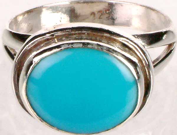 Oval Ring of Robin's Egg Turquoise