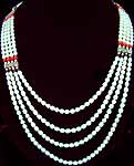 Pearl Necklace with Coral