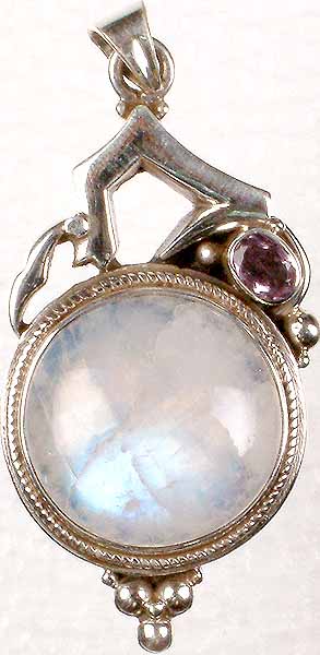 Pendant of Moonstone and Amethyst