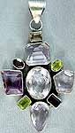 Pendant with Faceted Gemstones