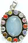 Rainbow Pendant of Chalcedony