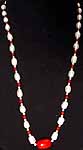 Red and White Pearl Necklace