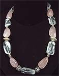 Rose Quartz Necklace with Crystal