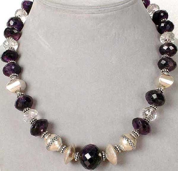 Royal Amethyst Necklace with Faceted Crystal