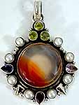 Sardonyx Pendant with Gemstones
