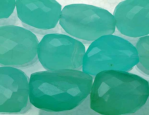 Sea-Green Faceted Chalcedony Nuggets