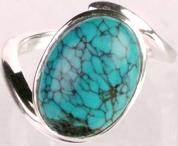 Spider Web Turquoise Ring
