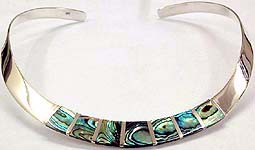 Sterling Choker with Shell Inlay
